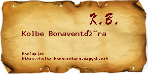 Kolbe Bonaventúra névjegykártya